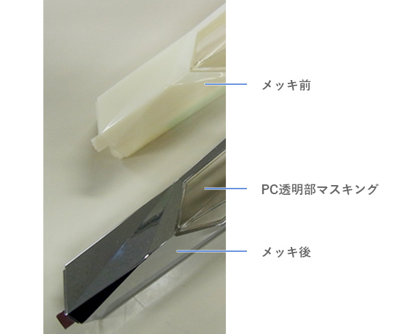 2色成形実例:車載用レンズカバー